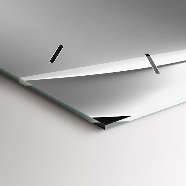 Ceas orizontale de perete din sticlă Abstracția argintului