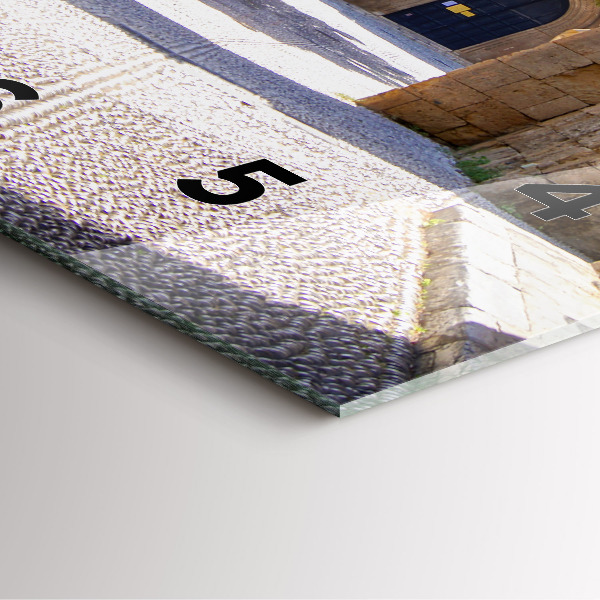 Ceas pătrat de perete din sticlă Strada pitoreasca din Rodos