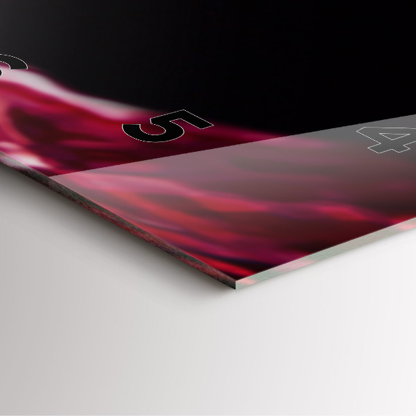 Ceas pătrat de perete din sticlă Vin roșu