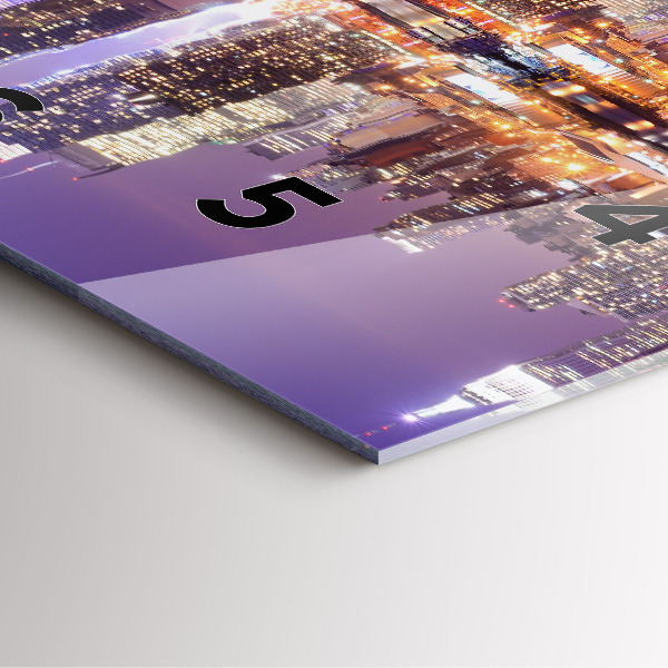 Ceas pătrat de perete din sticlă Orașul New York noaptea