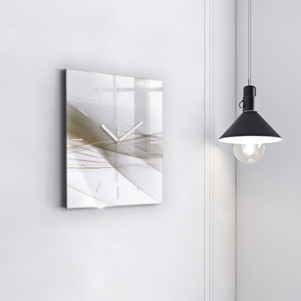 Ceas pătrat de perete din sticlă Abstracție strălucitoare