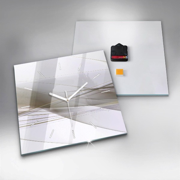 Ceas pătrat de perete din sticlă Abstracție strălucitoare