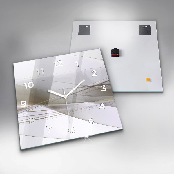 Ceas pătrat de perete din sticlă Abstracție strălucitoare