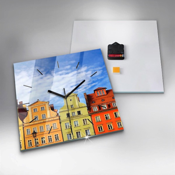 Ceas pătrat de perete din sticlă Wrocław - Orașul Vechi