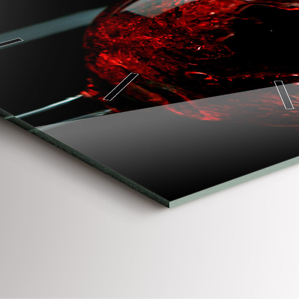 Ceas pătrat de perete din sticlă O sticlă de vin