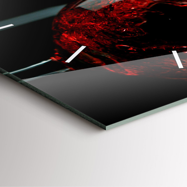 Ceas pătrat de perete din sticlă O sticlă de vin