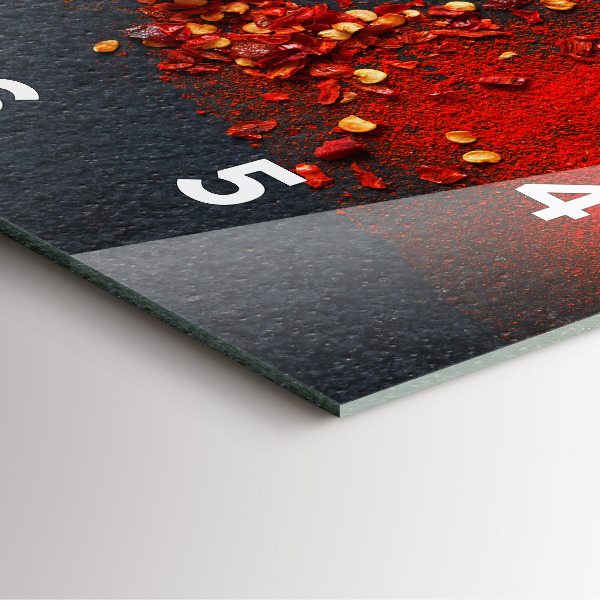 Ceas pătrat de perete din sticlă Condiment cu ardei roșu