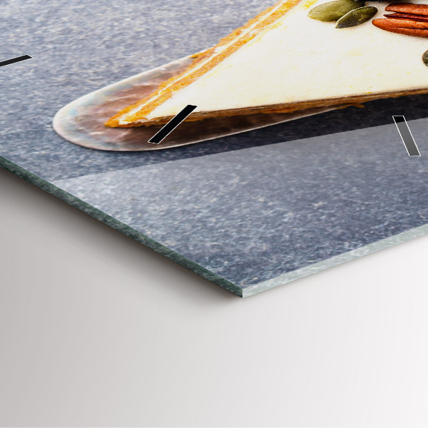 Ceas pătrat de perete din sticlă O bucată de tort