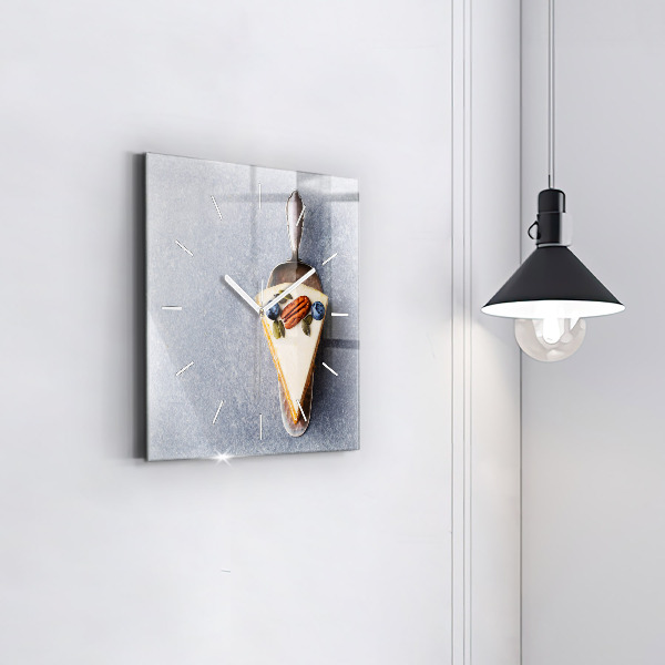 Ceas pătrat de perete din sticlă O bucată de tort