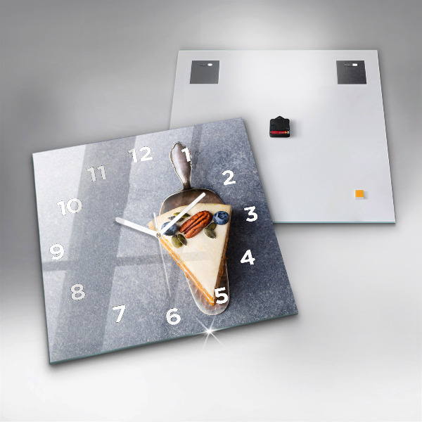 Ceas pătrat de perete din sticlă O bucată de tort