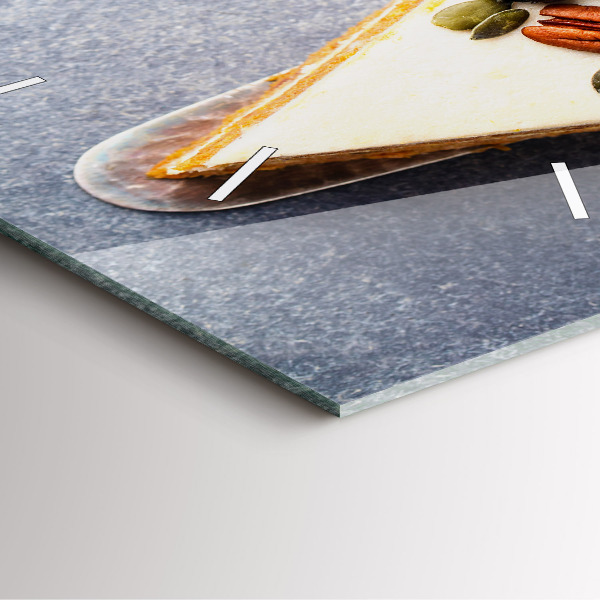 Ceas pătrat de perete din sticlă O bucată de tort