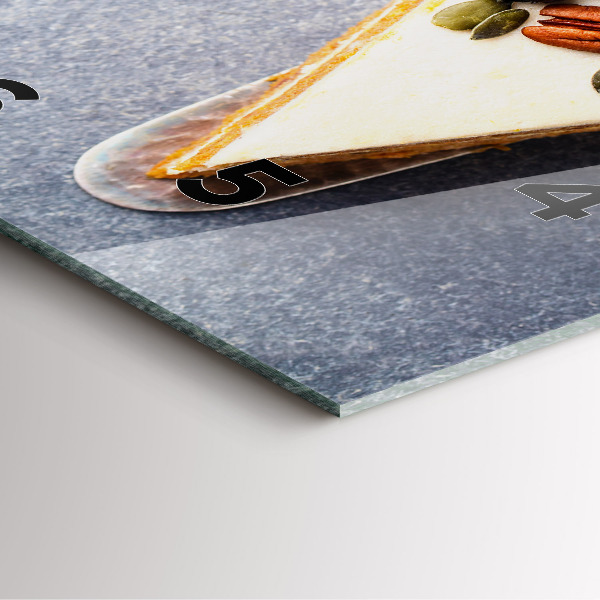 Ceas pătrat de perete din sticlă O bucată de tort