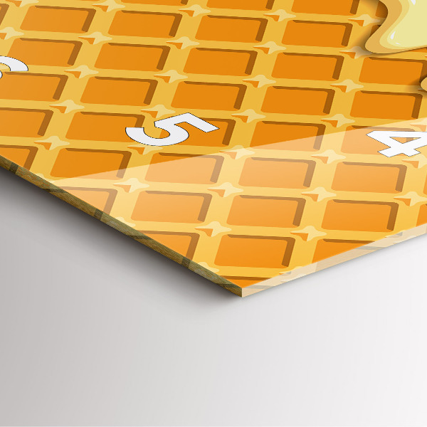 Ceas pătrat de perete din sticlă Vafe si inghetata