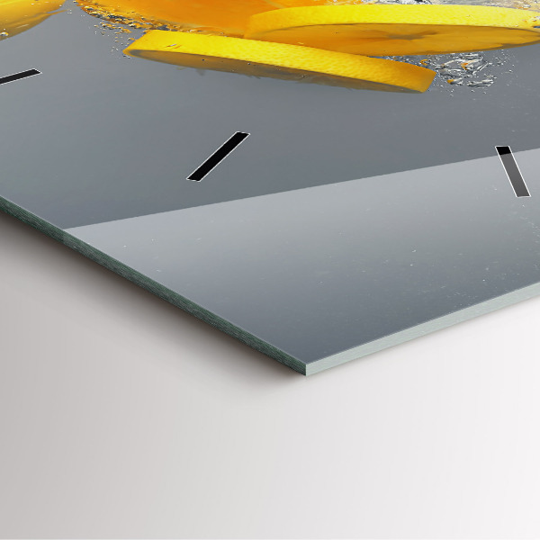 Ceas pătrat de perete din sticlă Citrice în apă