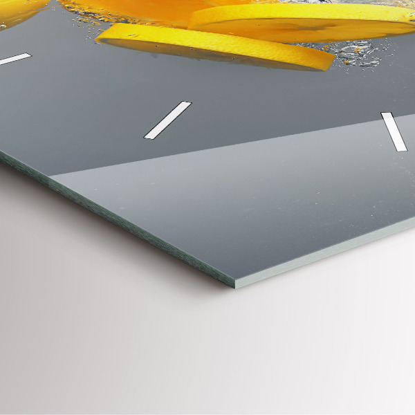 Ceas pătrat de perete din sticlă Citrice în apă