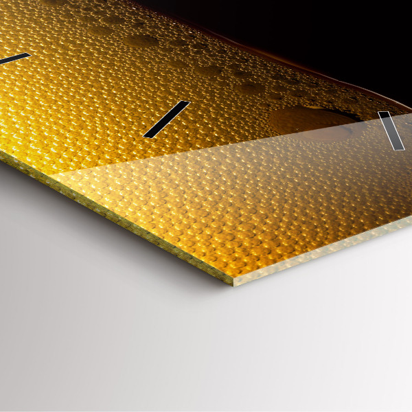 Ceas pătrat de perete din sticlă Suc de portocale