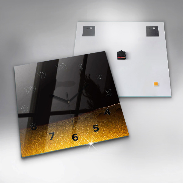 Ceas pătrat de perete din sticlă Suc de portocale