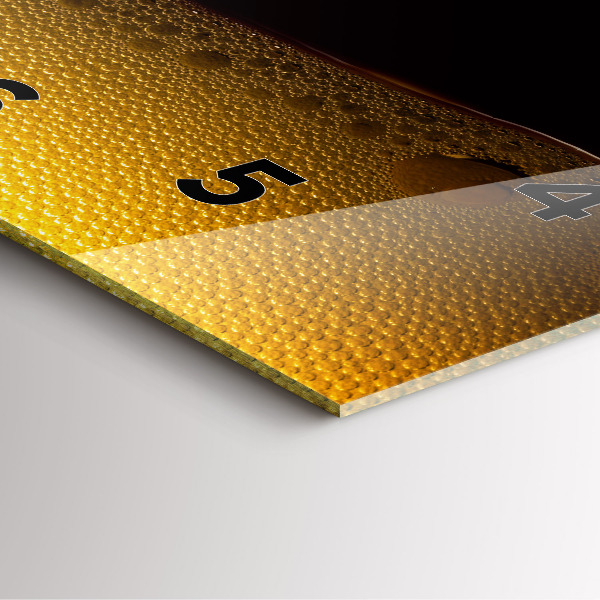 Ceas pătrat de perete din sticlă Suc de portocale