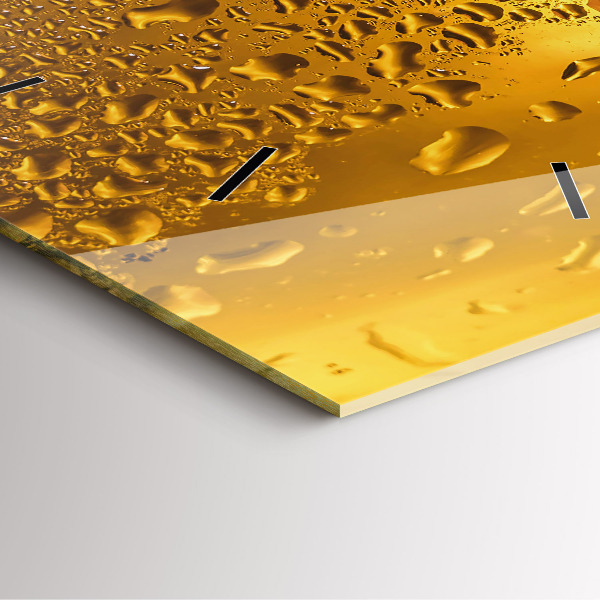 Ceas pătrat de perete din sticlă O cană de bere