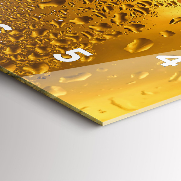 Ceas pătrat de perete din sticlă O cană de bere