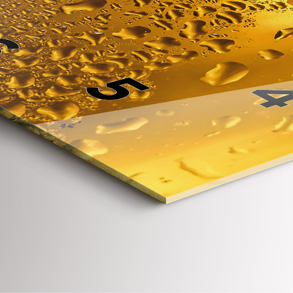 Ceas pătrat de perete din sticlă O cană de bere