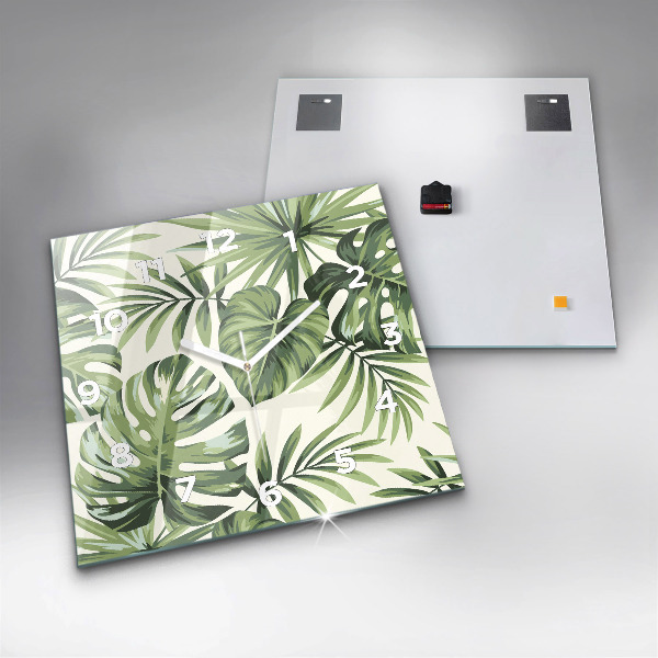Ceas pătrat de perete din sticlă Model tropical