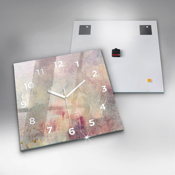 Ceas pătrat de perete din sticlă Abstracție pictată