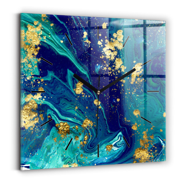 Ceas pătrat de perete din sticlă Abstracția modernă