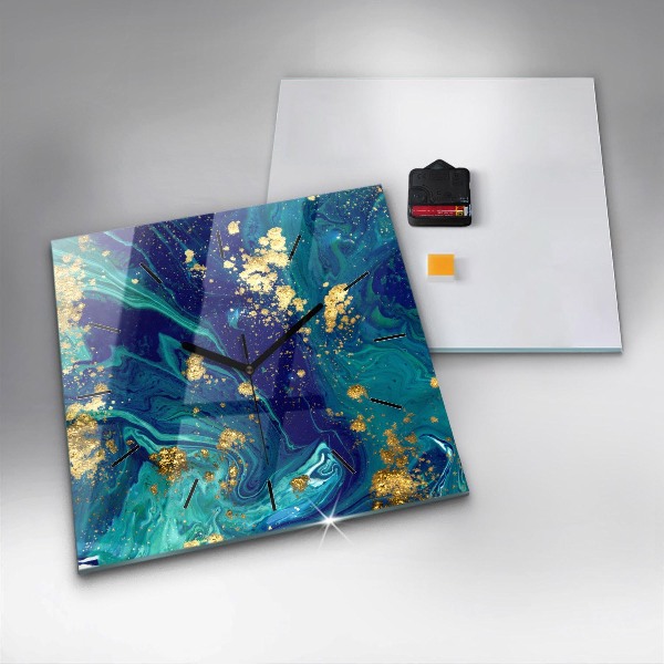 Ceas pătrat de perete din sticlă Abstracția modernă