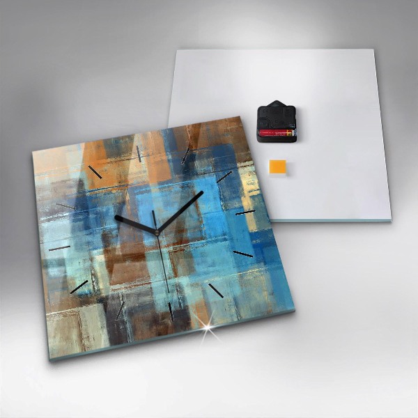 Ceas pătrat de perete din sticlă Fundal colorat – abstracție