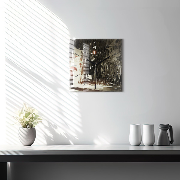 Ceas pătrat de perete din sticlă Femeie într-o noapte ploioasă