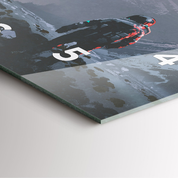 Ceas pătrat de perete din sticlă Astronauții Calea Lactee