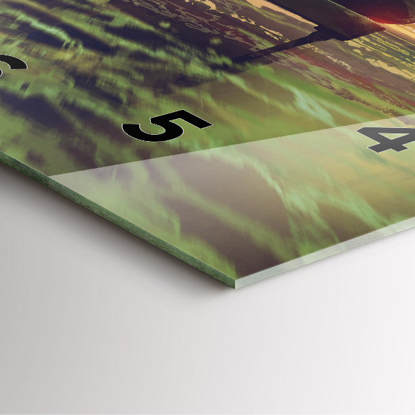 Ceas pătrat de perete din sticlă Concert pe plajă