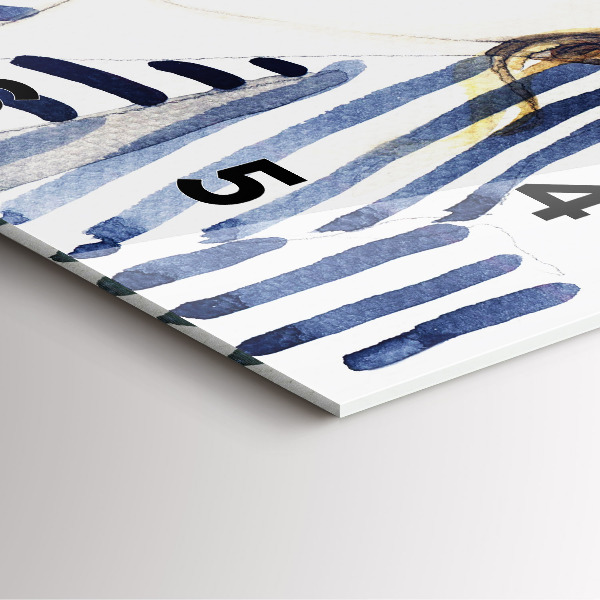 Ceas pătrat de perete din sticlă Față cu ochelari și pălărie