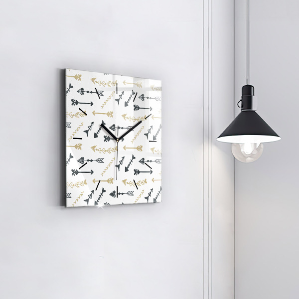 Ceas pătrat de perete din sticlă Model geometric hipster