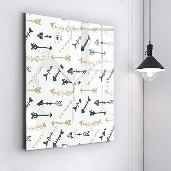 Ceas pătrat de perete din sticlă Model geometric hipster