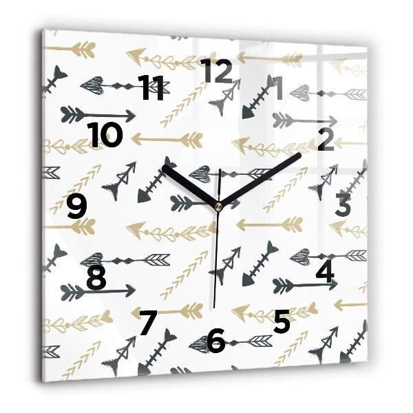 Ceas pătrat de perete din sticlă Model geometric hipster
