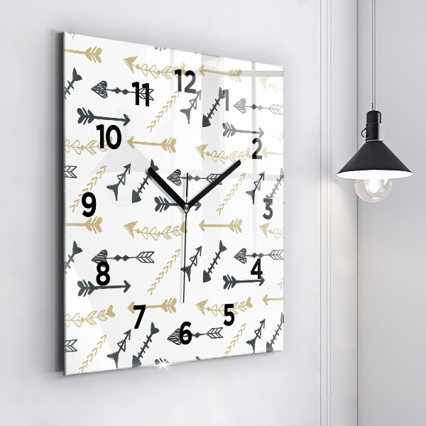 Ceas pătrat de perete din sticlă Model geometric hipster