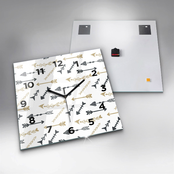 Ceas pătrat de perete din sticlă Model geometric hipster