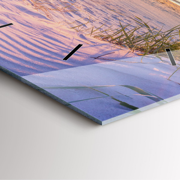 Ceas pătrat de perete din sticlă Marea însorită poloneză