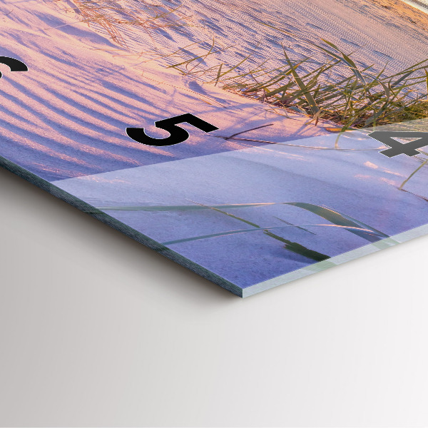 Ceas pătrat de perete din sticlă Marea însorită poloneză