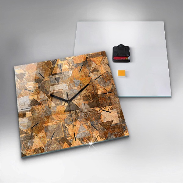 Ceas pătrat de perete din sticlă Forme geometrice