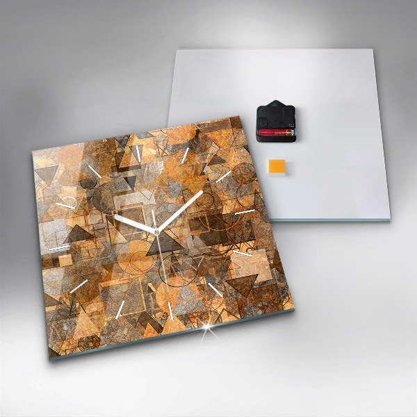 Ceas pătrat de perete din sticlă Forme geometrice