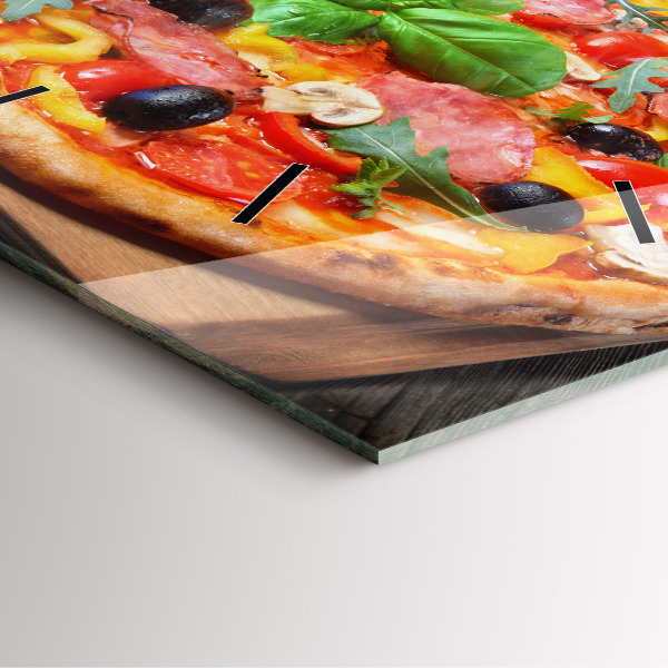 Ceas pătrat de perete din sticlă Inima culinară a Italiei