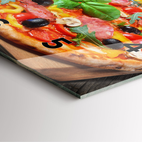 Ceas pătrat de perete din sticlă Inima culinară a Italiei