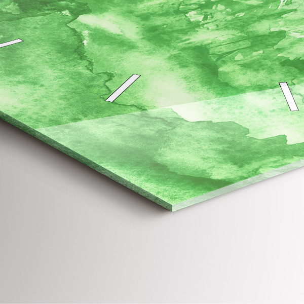 Ceas pătrat de perete din sticlă Pictură verde de pădure