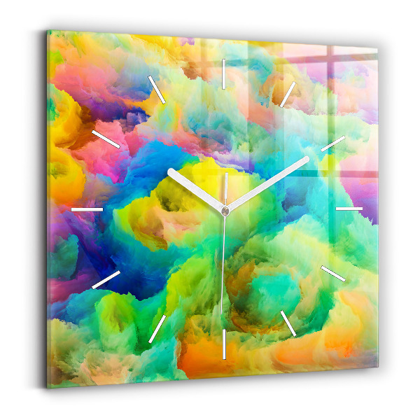 Ceas pătrat de perete din sticlă Textura fractală