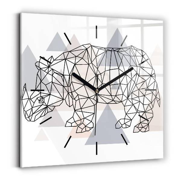 Ceas pătrat de perete din sticlă Model geometric