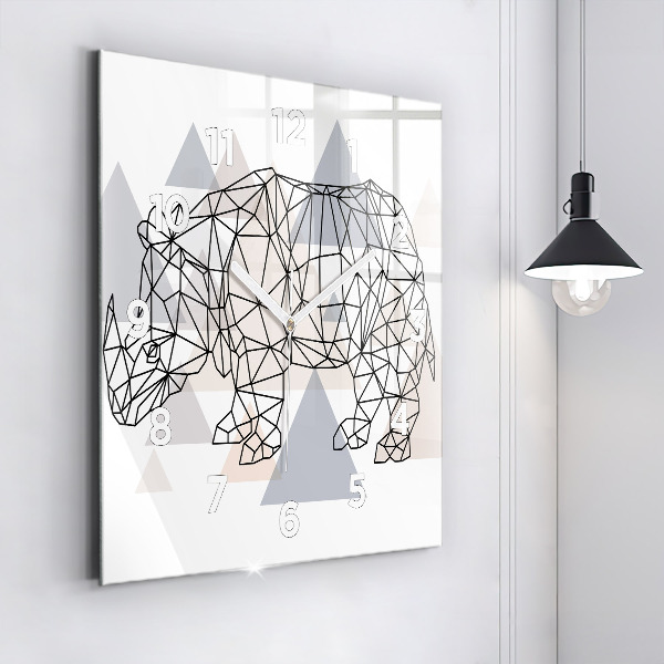 Ceas pătrat de perete din sticlă Model geometric