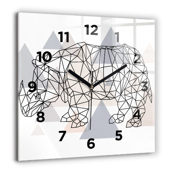 Ceas pătrat de perete din sticlă Model geometric
